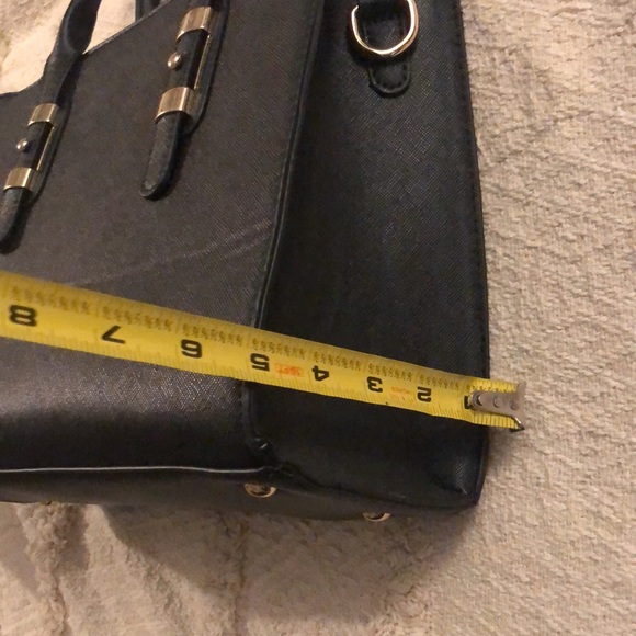 NWOT DESIGNER INSPIRED CELINE sturdy black satchel handbag - Picture 10 of 14